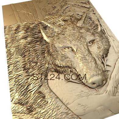 Art pano (The wolf's face, PH_0141) 3D models for cnc
